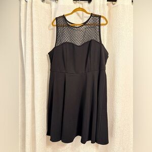 Black Sleeveless Dress with Mess top